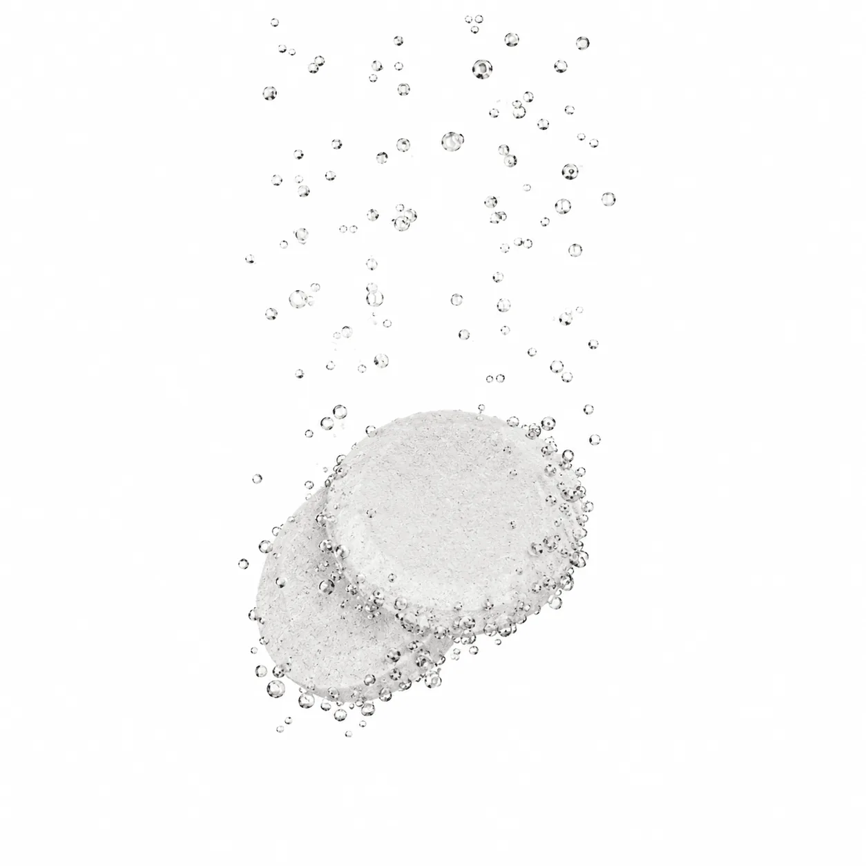 A VitalFactors effervescent tablet dissolving in a glass of water