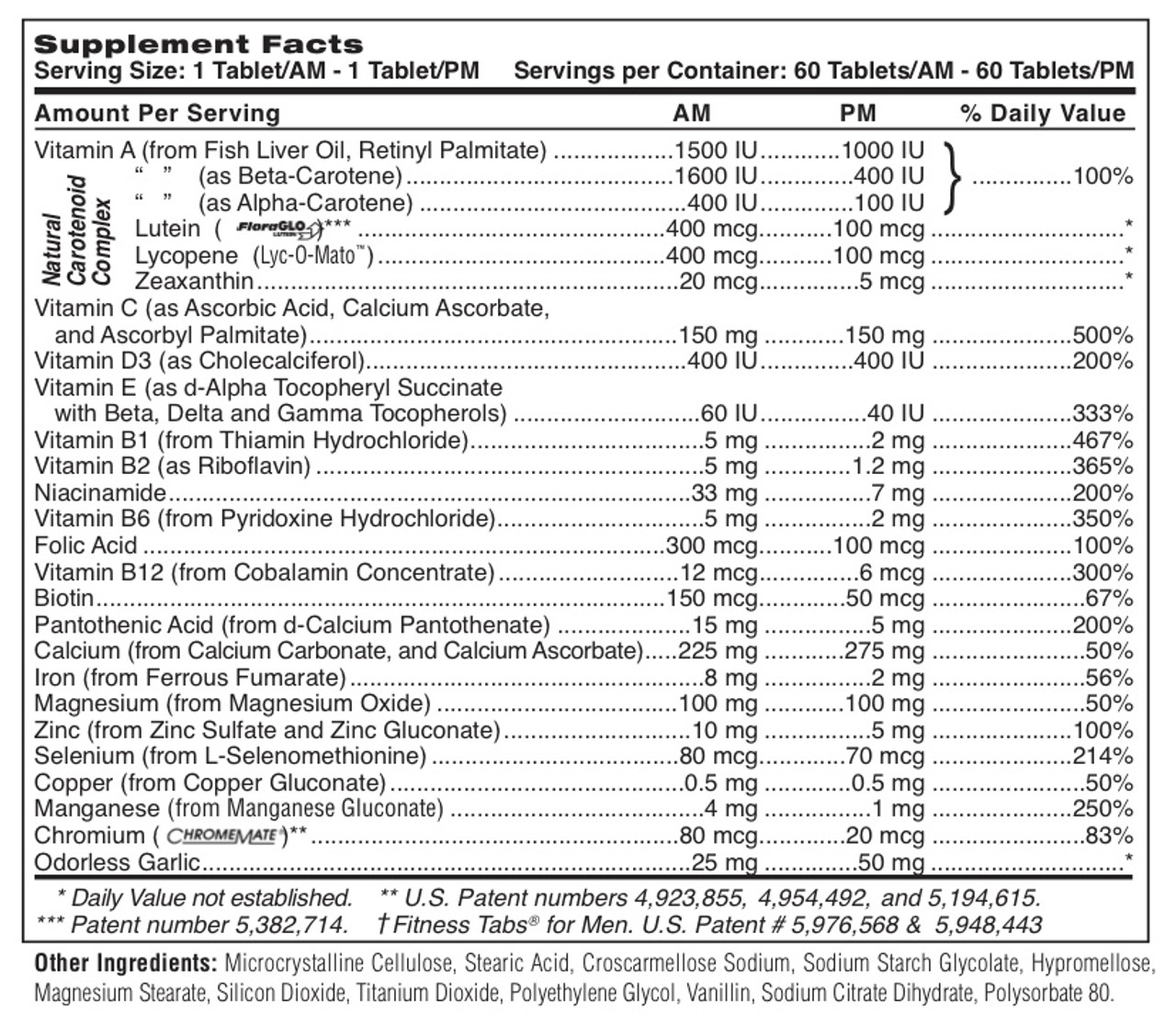 Fitness Tabs Multivitamin for Men 30 Day Supply - Image 3